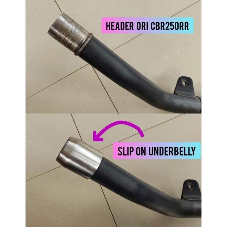 new slip on underbelly cbr250rr dengan header ori