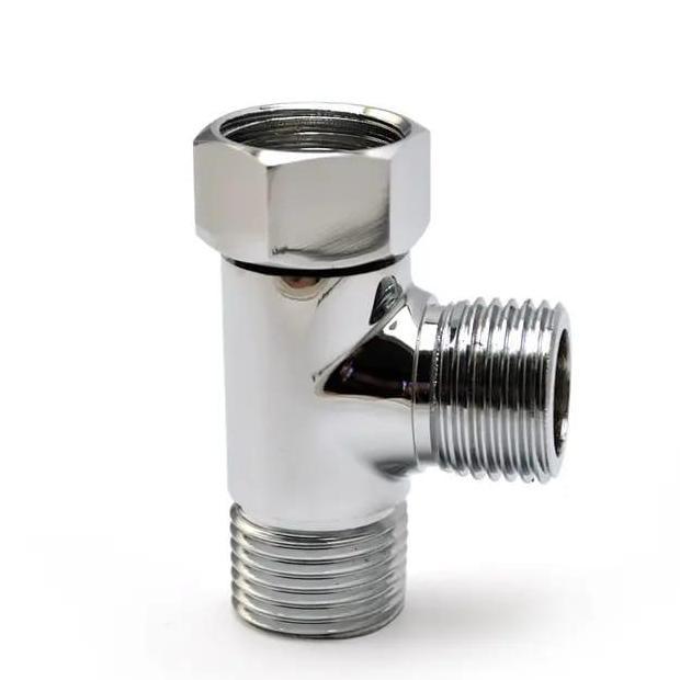 DISKON Nepel T Kuningan Chrome Nepel T Kran Sambungan Shower Kloset Tebal