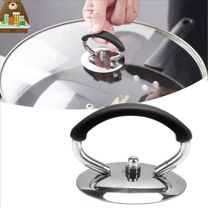 Isi 2 Pegangan Tutup Panci Kaca Universal Pegangan Tutup Wajan Stainless Gagang Tutup Panci