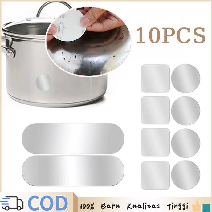 10 Lembar Lem Panci Lem Panci Aluminium Tahan Panas Tembel Panci Aluminium Penambal Panci Bocor Anti