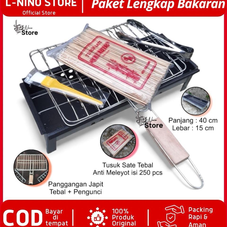 Paket Alat Bakaran Lengkap/ Alat Panggang Sate Arang/ Panggangan/ Pemanggang Sate