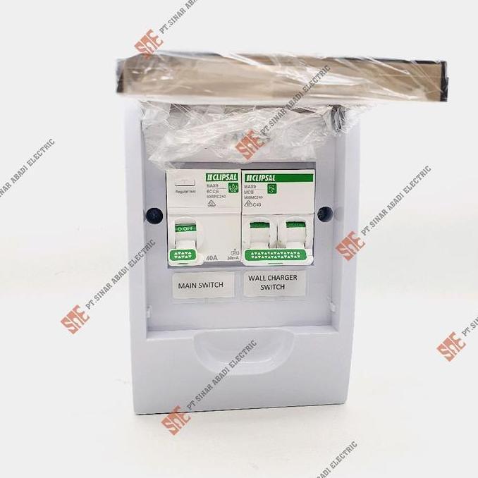 Ready Box Panel Clipsal By Schneider EV Wall Charger TYPE A Up to 7kw 7.3kw RCCB 40A + MCB 2P + Box 