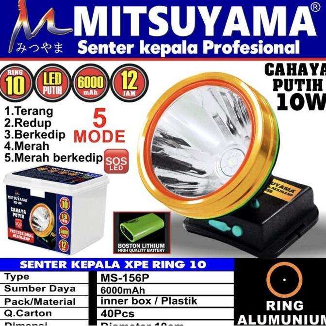 Senter Kepala Mitsuyama MS-156P Cahaya Putih Jumbo 80 Watt