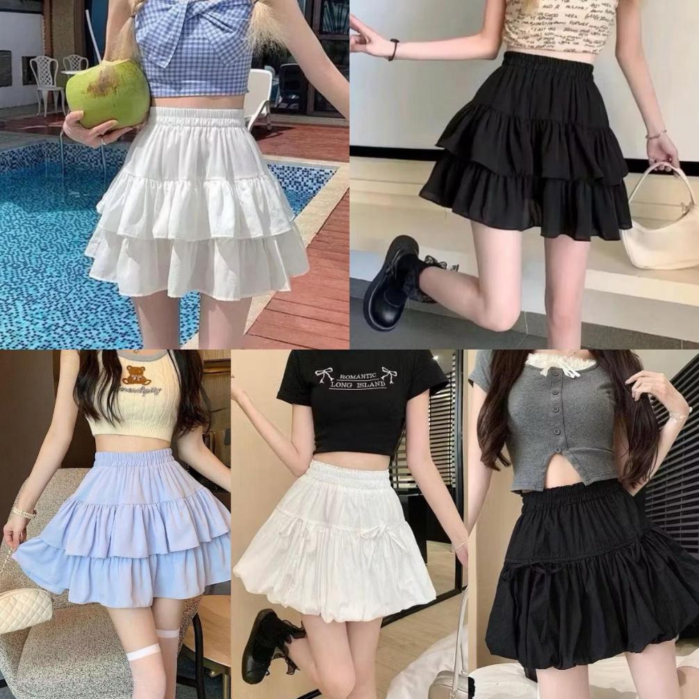 DF - Rok POLLY Mini Skirt Susun Pendek / Rok Wanita Pendek