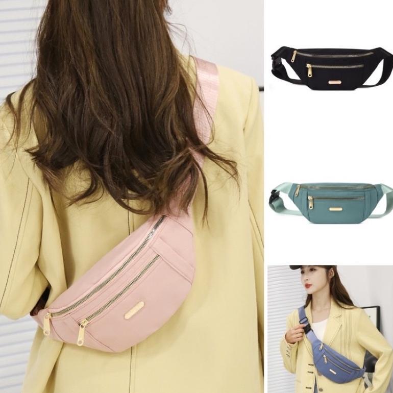 recommended tas pinggang wanita import selempang dada waistbag premium ori waterproof model o