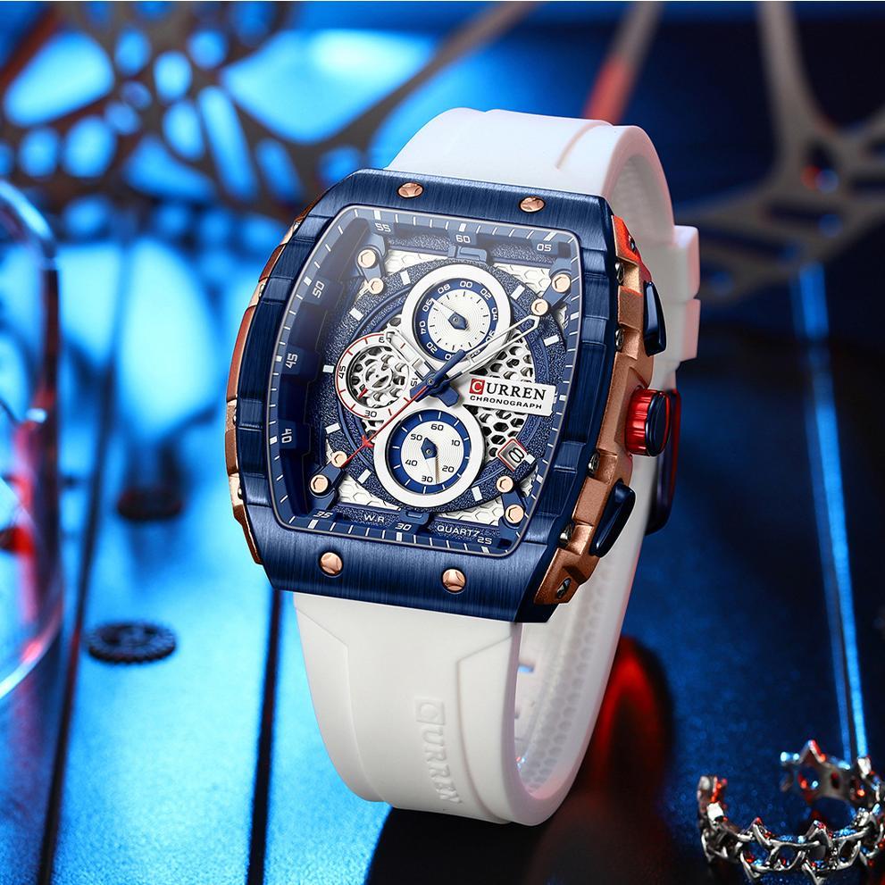 Big Sale Curren 8442 Jam Tangan Pria Analog Chronograph Aktif Tali Silicone Currenos