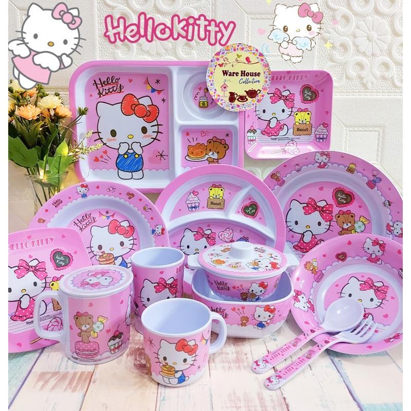 NEWPIRING MAKAN BESAR/KECIL,PIRING SNACK,MANGKOK MELAMINE HELLO KITTY "CAKE"/PCS