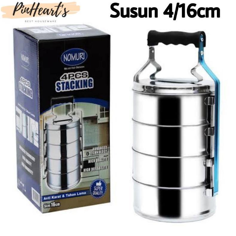 New Deals Rantang Stainless Steel Nomuri Susun 4 Tebal Food Grade