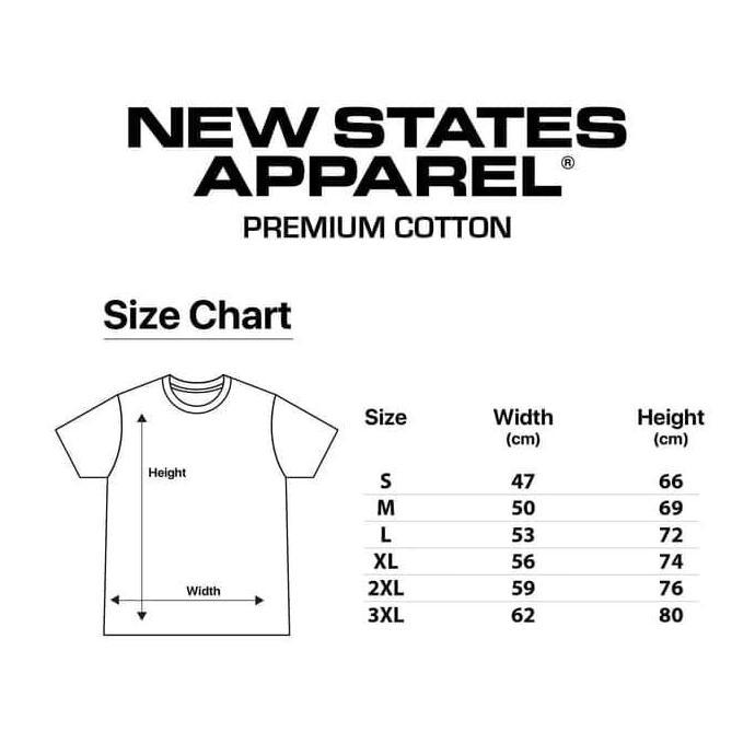 Men- New States Apparel Cotton T-Shirt 7200 Kaos Polos