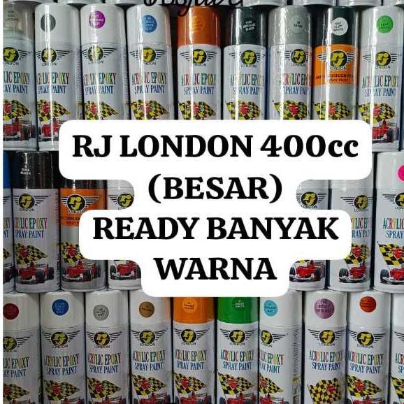 Pilok Pilox Rj London 400Cc Rj Besar (400Ml) Warna Glossy Metallic Doff Cat Semprot Warna Hitam, Put