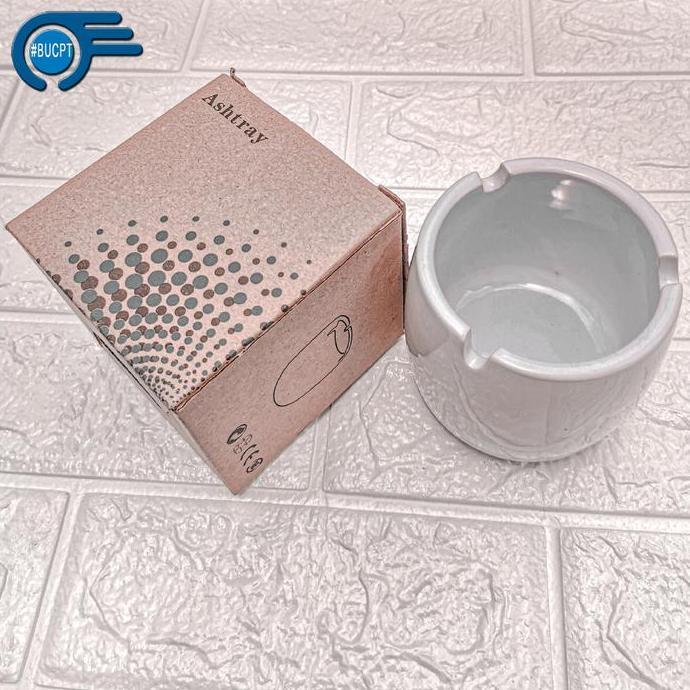 Asbak Keramik Polos Glossy - Elegant Astray
