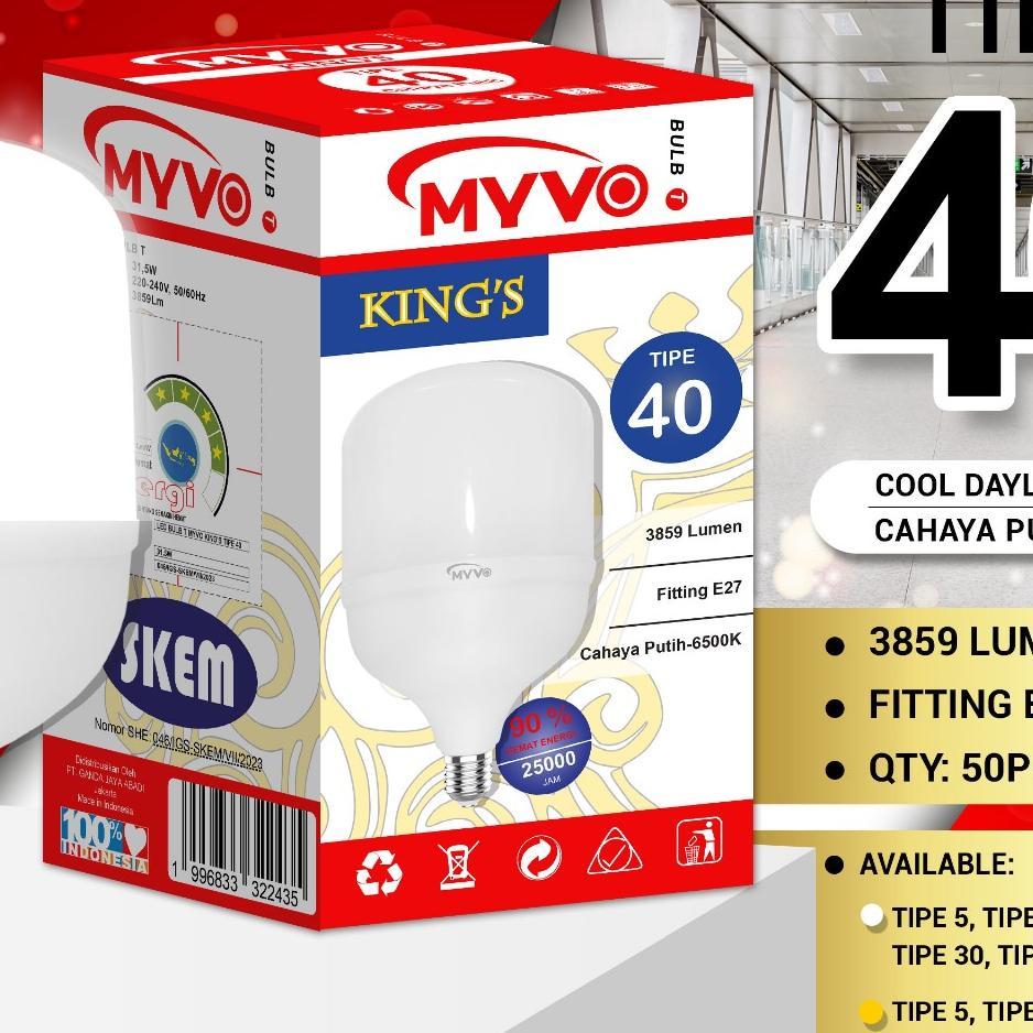 Lampu Led Myvo Kings 40W 50W 60W - Bolam Myvo King 40W 50W 60W- Lampu Garansi - Myvo King