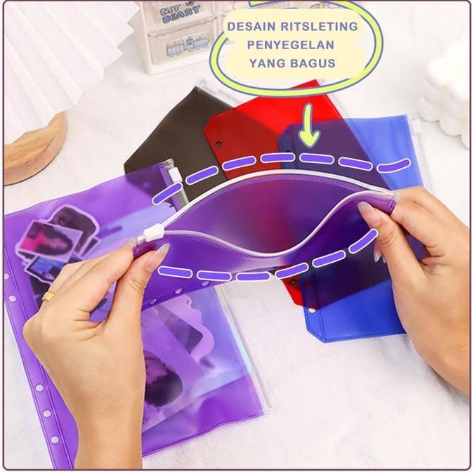 A7/A6/A5 6 Ring Zipper Ziplocker Fullcolor Binder/Binder Zipper A7/A6/A5 6 Ring Zipper Ziplocker Ful