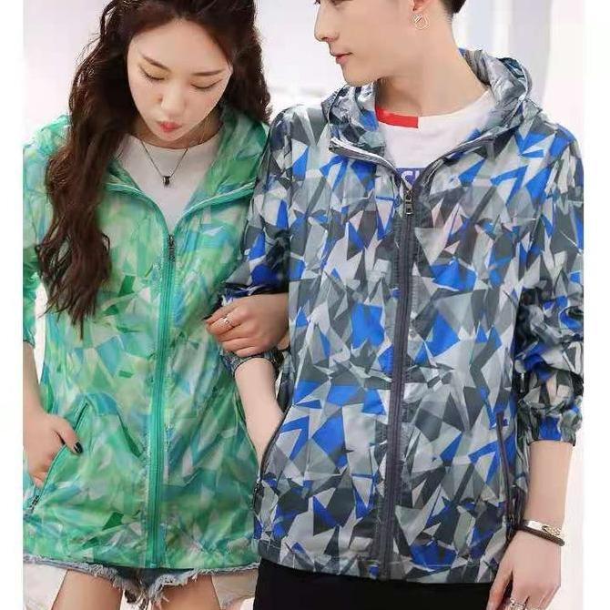 PROMO Jaket Parasut Pria Wanita, Jaket Olahraga, Jaket Gradasi Abstrak PROMO
