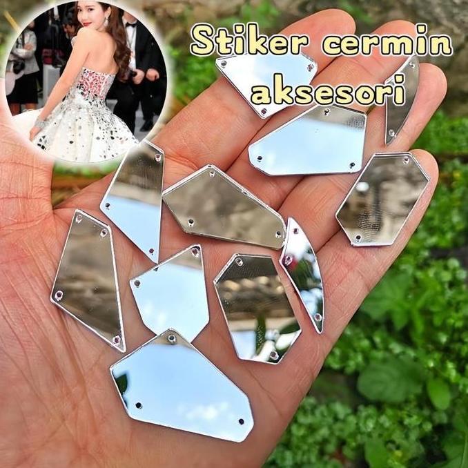 LEONHART 50PCS/Set Kristal Jahit Akrilik / Diamond Jahit Bahan / Bahan DIY Kristal / Jahit Kaca Paye