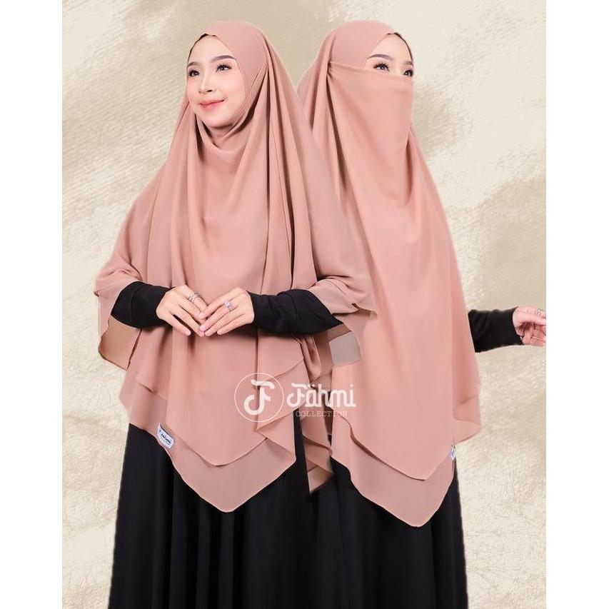 Veil- Jilbab Syari French Khimar Rania Bisa Langsung Pake Cadar Kerudung Muslim