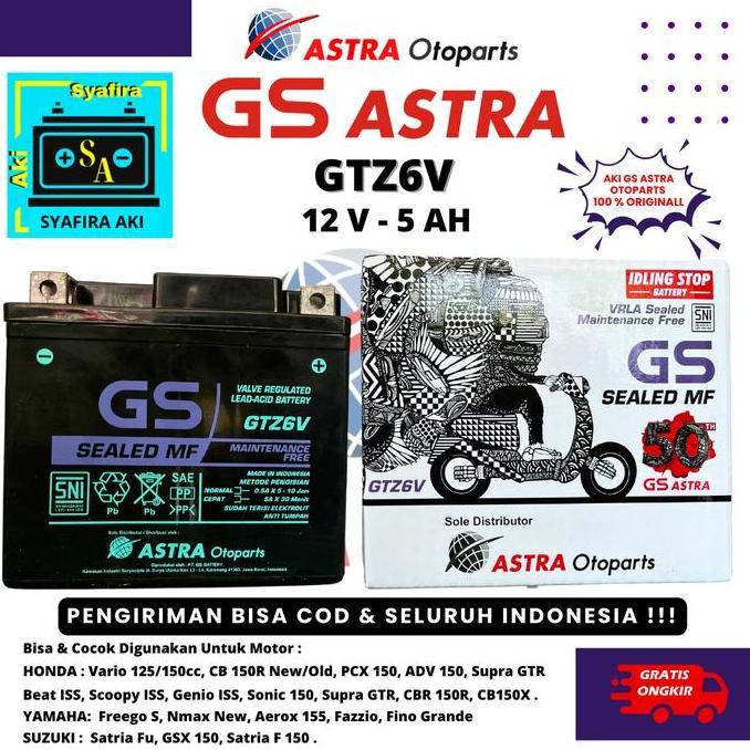 AKI MOTOR SUZUKI GSX R 150 GTZ6V GS ASTRA ACCU KERING TERBARU