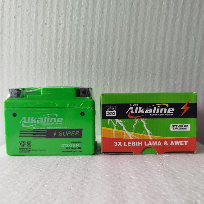 ALKALINE AKI ALKALINE GTZ5S MF - AKI KERING 5 AH UNTUK MOTOR BEAT KARBU, SCOOPY KARBU, XEON GT, VIXI