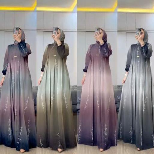 TERMURAH MAHARANIE - WENDA GAMIS SET HIJAB CERUTY FULL FURING WANITA FREE HIJAB KEKINIAN TERBARU