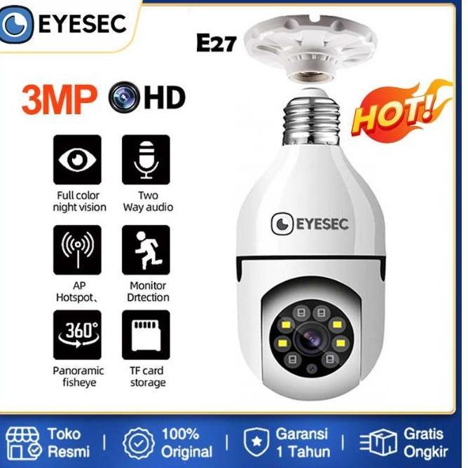 Var- Eyesec Cctv Lampu V380 3Mp Kamera Cctv Wifi Lampu Cctv 360 Derajat Cctv Lampu Bohlam Ip Camera 