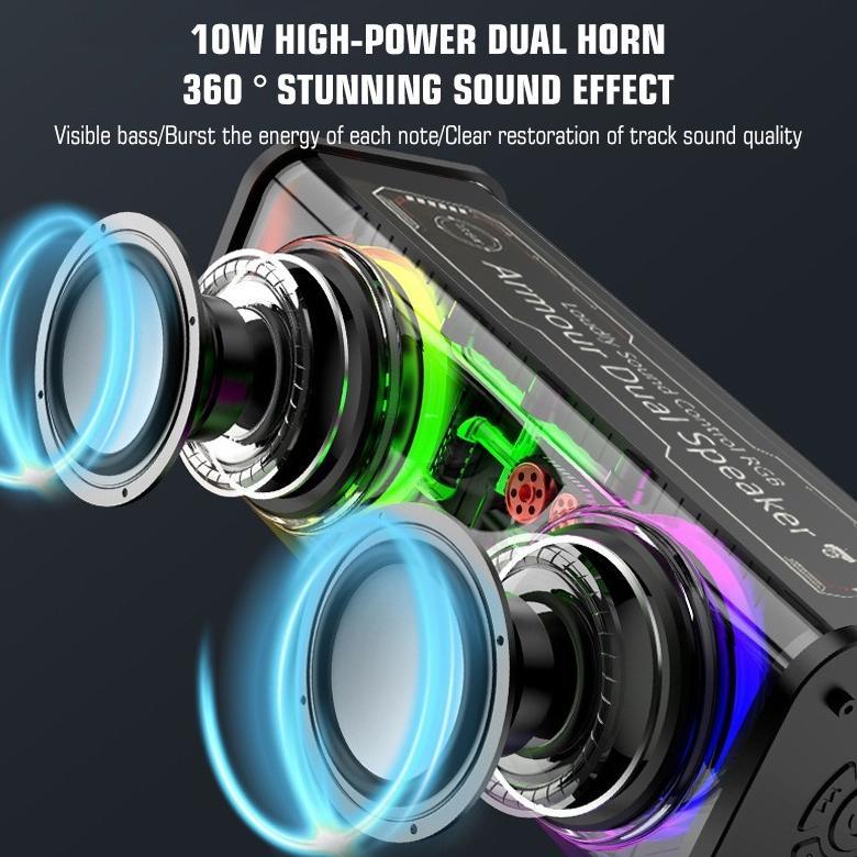 HOT DEALS speaker bluetooth subwoofer meriam baja kecil transparan audio portabel nirkabel 13w mecha