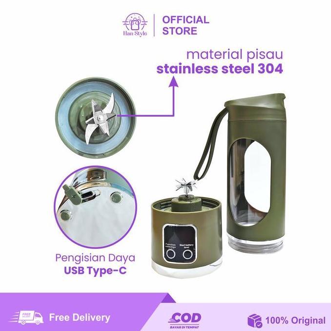 [HS] Blender Elektrik Juicer Portable Blender Mini USB Kapasitas 450ml Blender Jus Wireless Mini Por