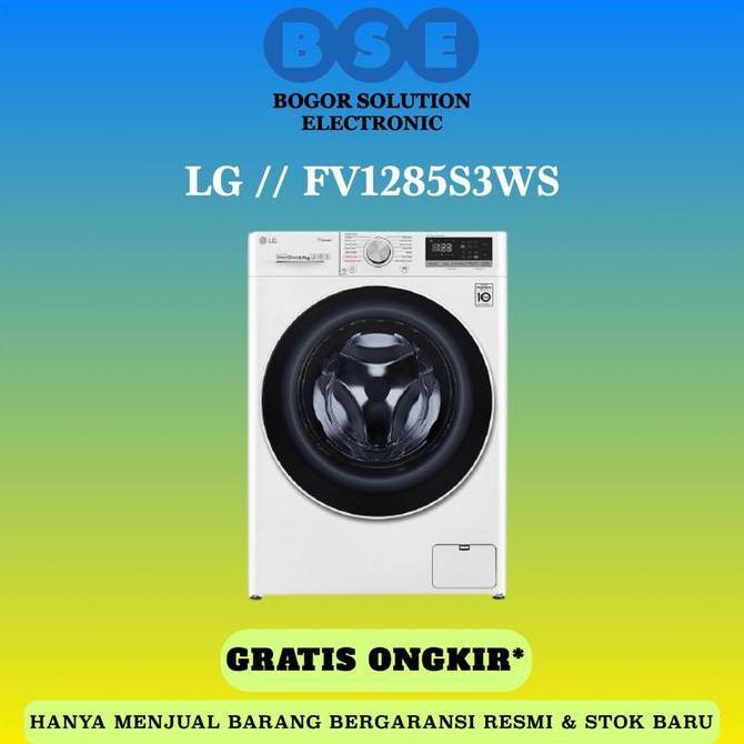 LG MESIN CUCI FRONT LOADING 8.5kg FV1285S3WS | LG 8.5 KG | FV1285S3WS