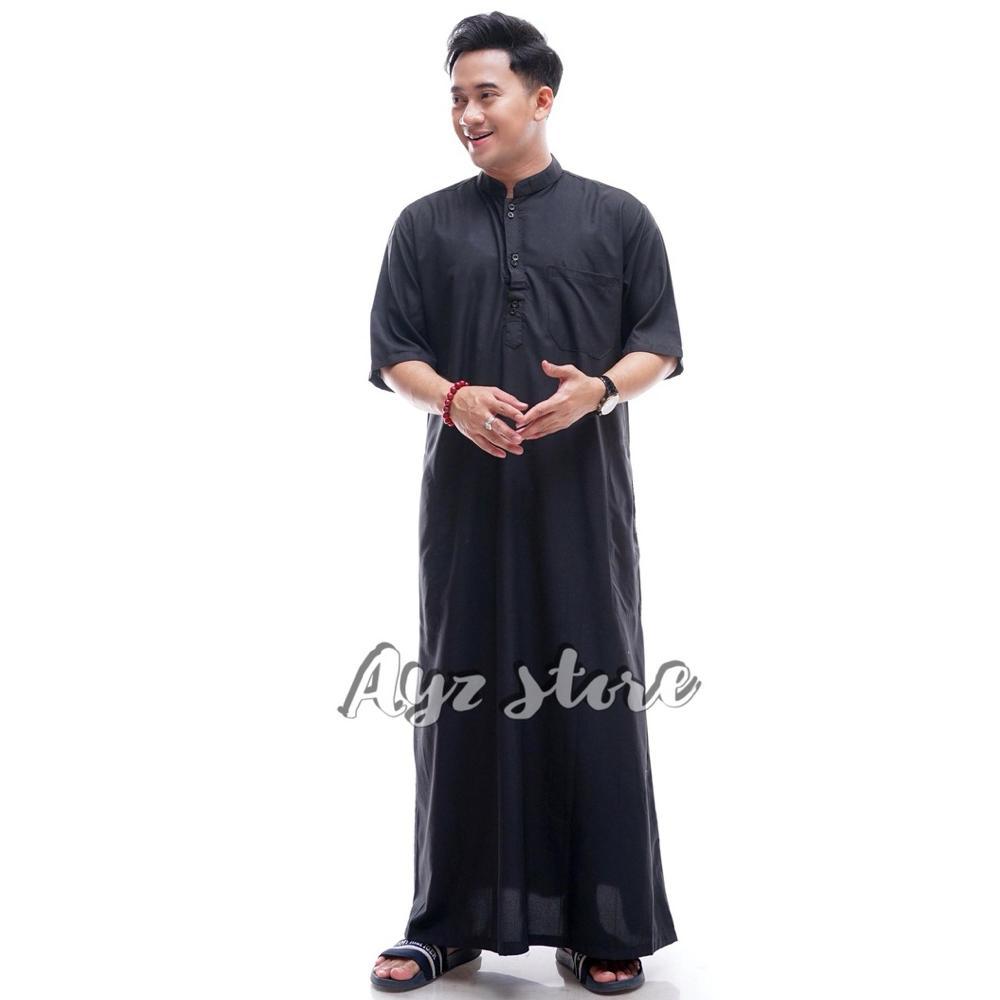 CUCI GUDANG Jubah pria lengan pendek gamis pria lengan pendek jubah putih