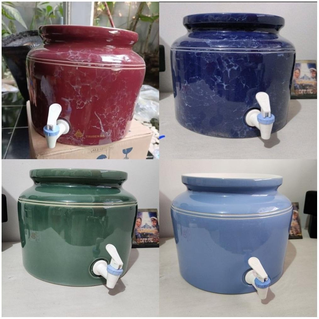 Guci Keramik Galon Air Trisensa Model Polos / Guci Galon Air