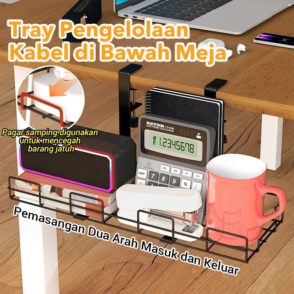Tray Management Desk Mount Cable Management Tray Rak Meja Rak Kabel Bawah Organizer Kabel Bawah Meja