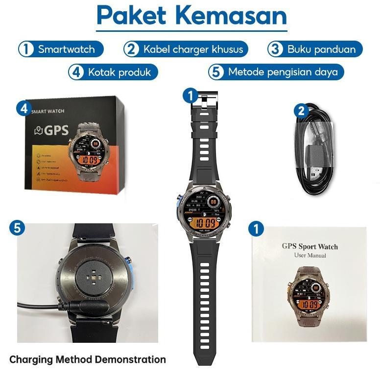 TERBARU SKMEI Smartwatch DM56 Built-in GPS Outdoor Sports Jam Tangan Pintar Tahan Air 5ATM | Layar A