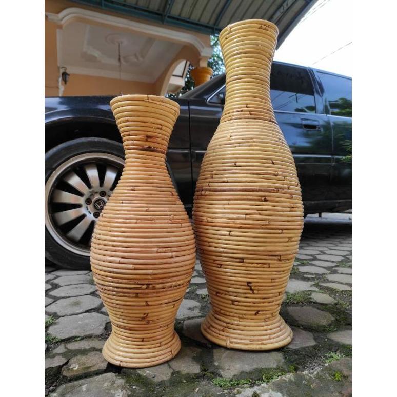 Guci Rotan 70Cm /60Cm / Vas Guci Medan / Rayung