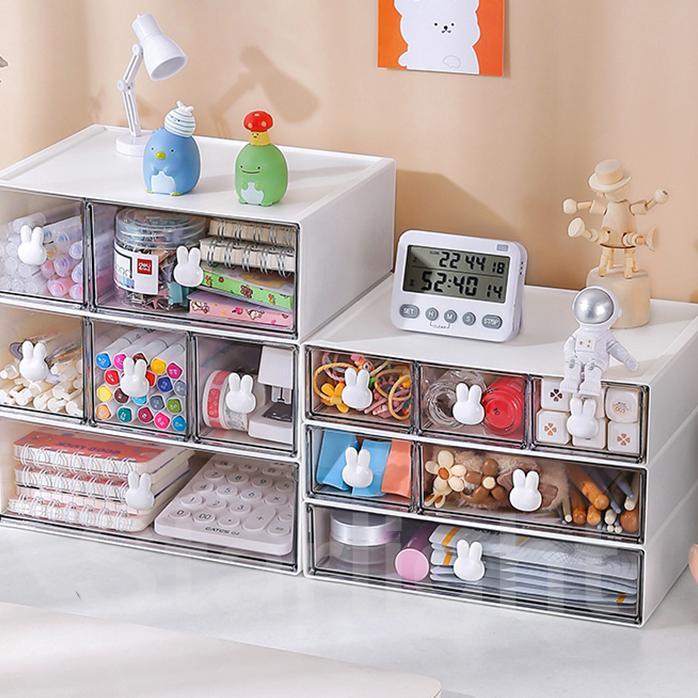 Starlight Rak Meja Kelinci Laci Penyimpanan Susun Serbaguna Desktop Drawer Rak Alat Tulis Stationery