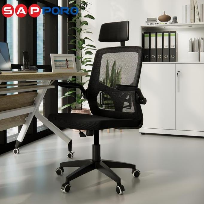 BIG SALE - SAPPORO LEICESTER - Kursi kantor | Kursi Jaring | Office Chair Plastik Sandaran