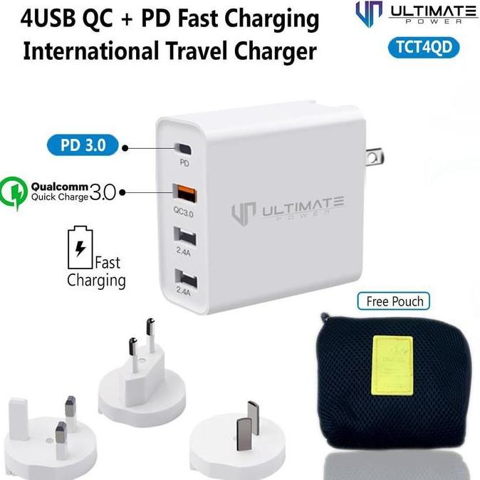 BEST SELLER - Ultimate Power 4USB QC+PD Fast Charging International Travel Charger
