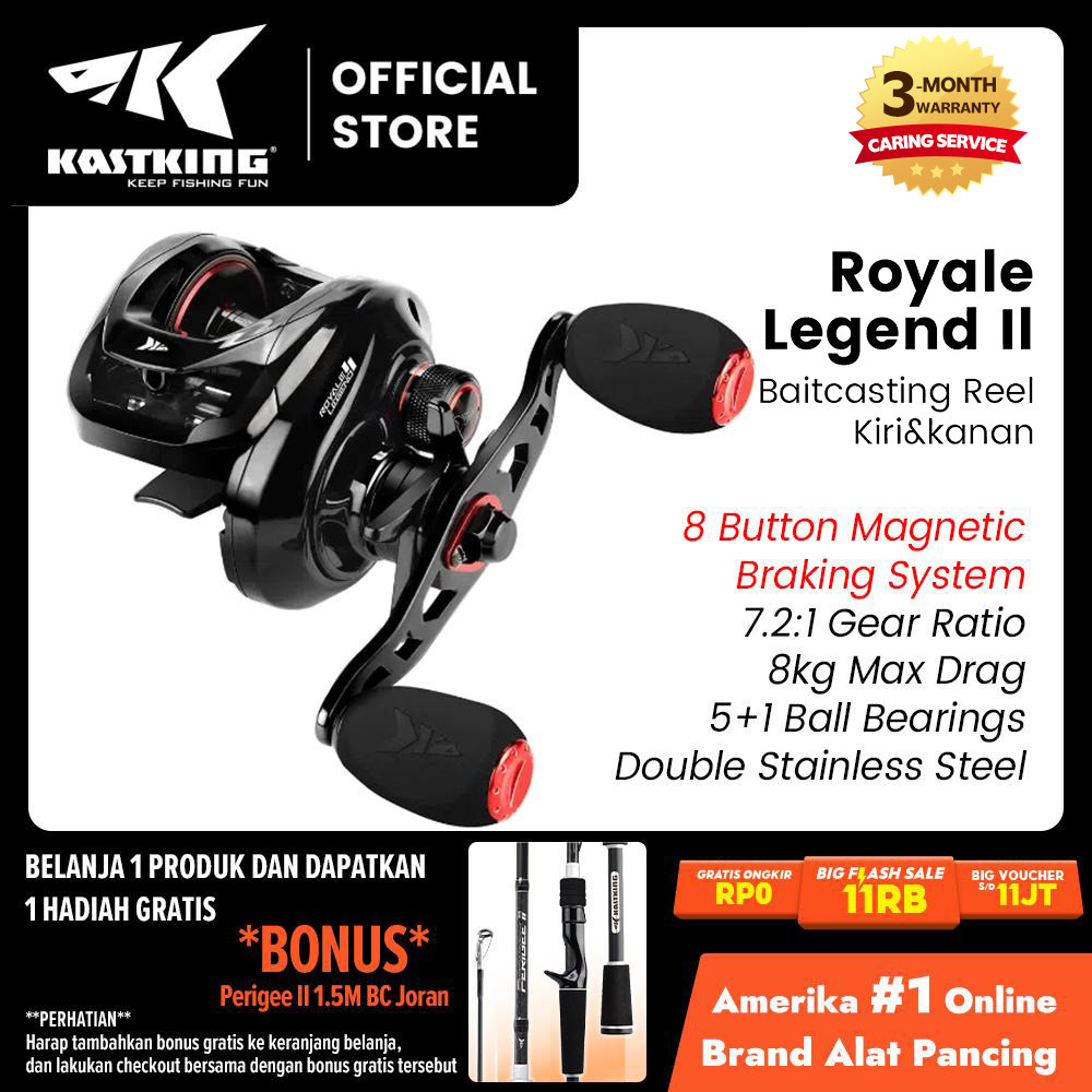 [OFFICIAL] KASTKING ROYALE LEGEND II Reel BC Baitcasting Reel Pancing 7.2:1 Gear Ratio, 5+1 Ball Bea