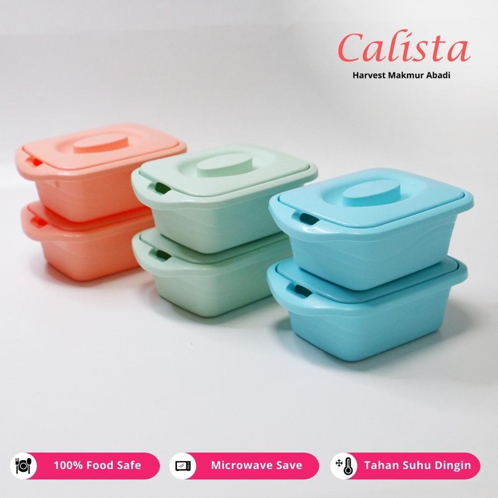 CALISTA LOTUS KOTAK (700 ml) SET ISI 2PCS WADAH SAJI MAKANAN TEMPAT PENYAJIAN MAKANAN PRASMANAN SET 