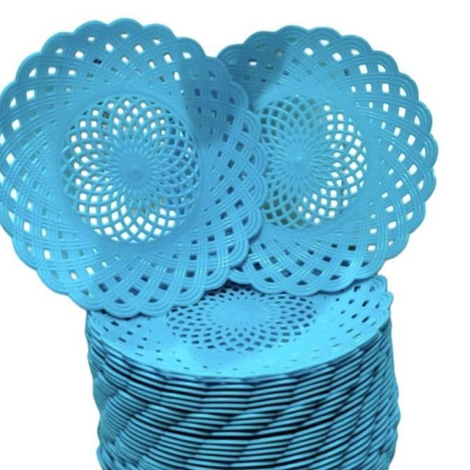 piring rotan plastik 24pcs , piring plastik cantik , piring plastik , piring rotan plastik cekung , 