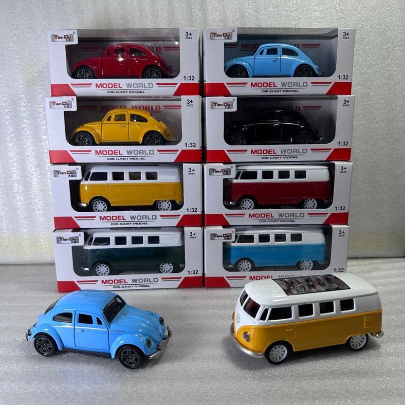 DIE CAST MODEL WORD VOLKSWENG BEETLE VW KODOK MINI ATUR MAINAN BE KOMBI