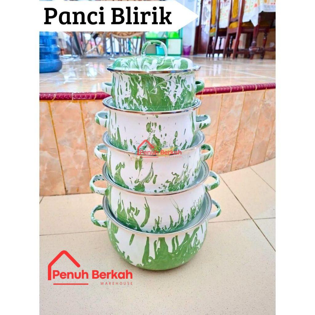 [Ecer] Panci Blirik Enamel / Panci Enamel Blirik Tutup / Panci Sayur Jadul