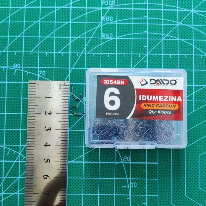 Mata Kail Daido Idumezina Ring Carbon 1Kotak Isi 100 Pcs Mata Pancing Kecil Ringan Tahan Lama