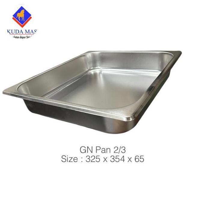 haryanticuan- GN Pan Stainless Steel Food Pan 2/3 tinggi 6.5cm Diskon