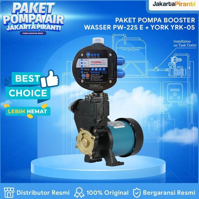 Paket Pompa Pendorong Shower / Booster Pump 200 Watt Wasser PW-225 E