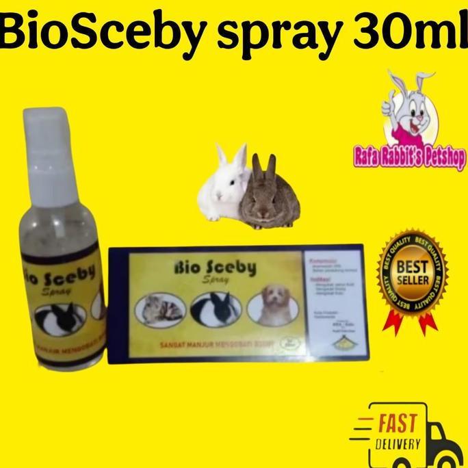 BIO SCEBY SPRAY 30ML OBAT SCABIES UNTUK KELINCI ANJING KUCING AMAN UNTUK KELINCI HAMIL MENYUSUI BIOB