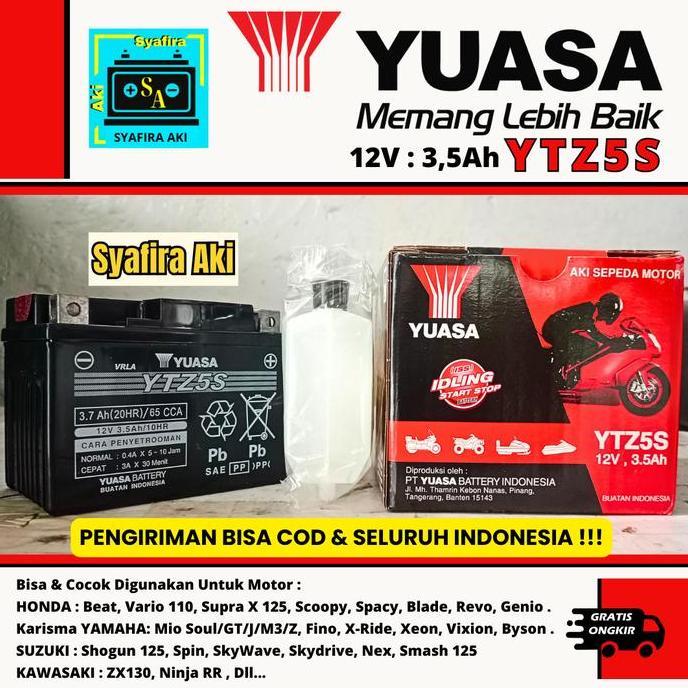 AKI MOTOR HONDA BEAT, KHARISMA, SUPRA X 125 GTZ5S / YTZ5S ASLI