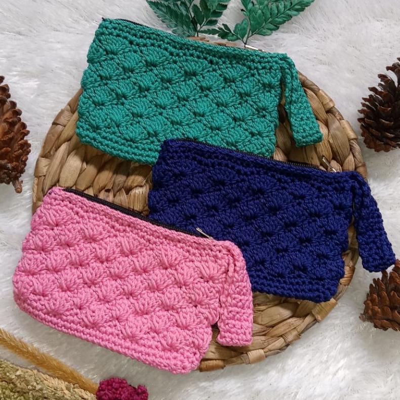 ORIGINAL DOMPET RAJUT MINI DOMPET RAJUT WANITA DOMPET RAJUT KOIN DOMPET RAJUT KTP DOMPET RAJUT ATM