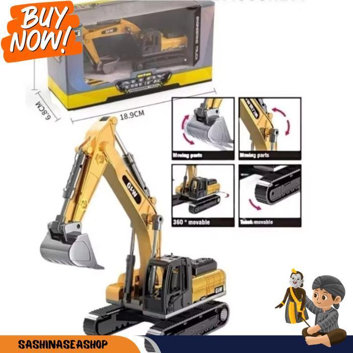 Golden Toys - Miniatur Excavator Alloy Truck Engineering Truk Bego Besi Konstruksi Besi Alloy Mainan