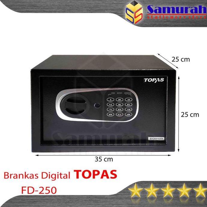 Safe Deposit Box Topas FD 250 Password Kode Pin / Cash Safety Box Brankas Digital LED 25 cm FD-250 /