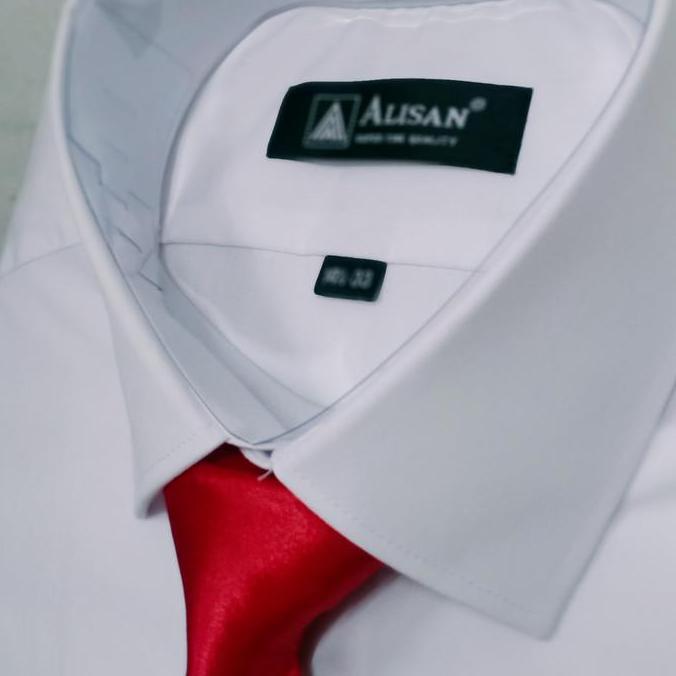 kemeja alisan lengan panjang polos + dasi 14 - 16 Baju Kerja