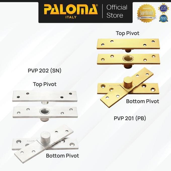 PALOMA Engsel Jendela Hinge Pivot Putar Hinges Window Brass Kuningan Ball Bearing Polished Brass Gol
